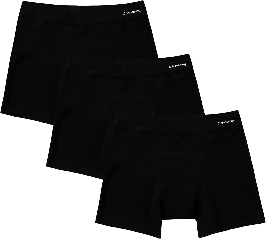 INNERSY Girls' Period Underwear Cotton Boyshorts 3-Pack | Amazon (US)