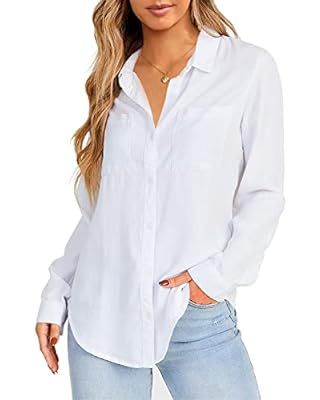 Minibee Women's Casual Cotton Linen Blouse Plus Size High Low Shirt Long Sleeve Tops | Amazon (US)
