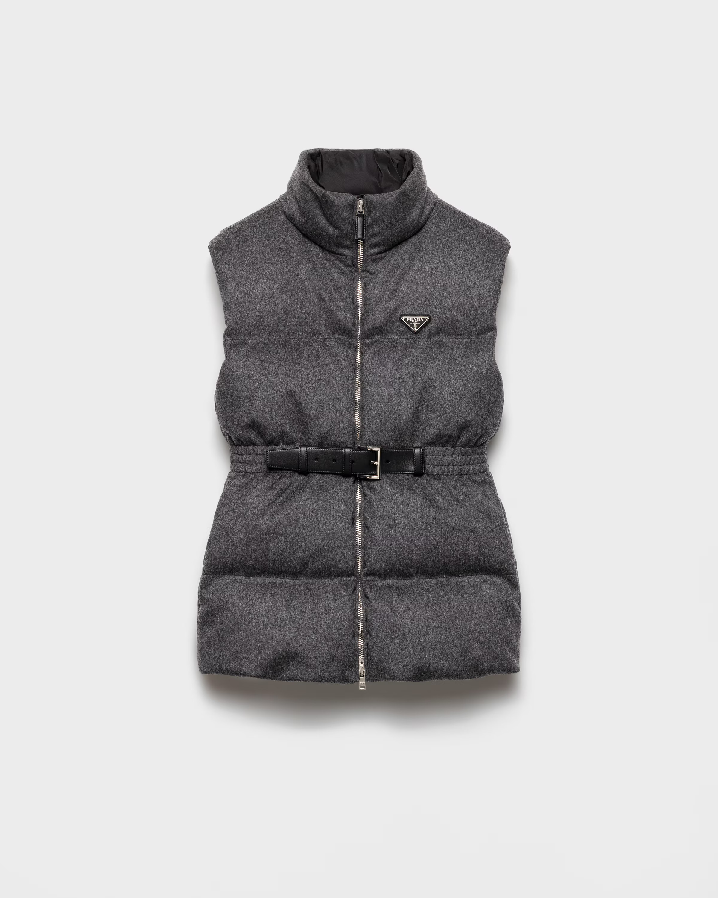 Slate Gray Loden Down Vest | PRADA | Prada UK