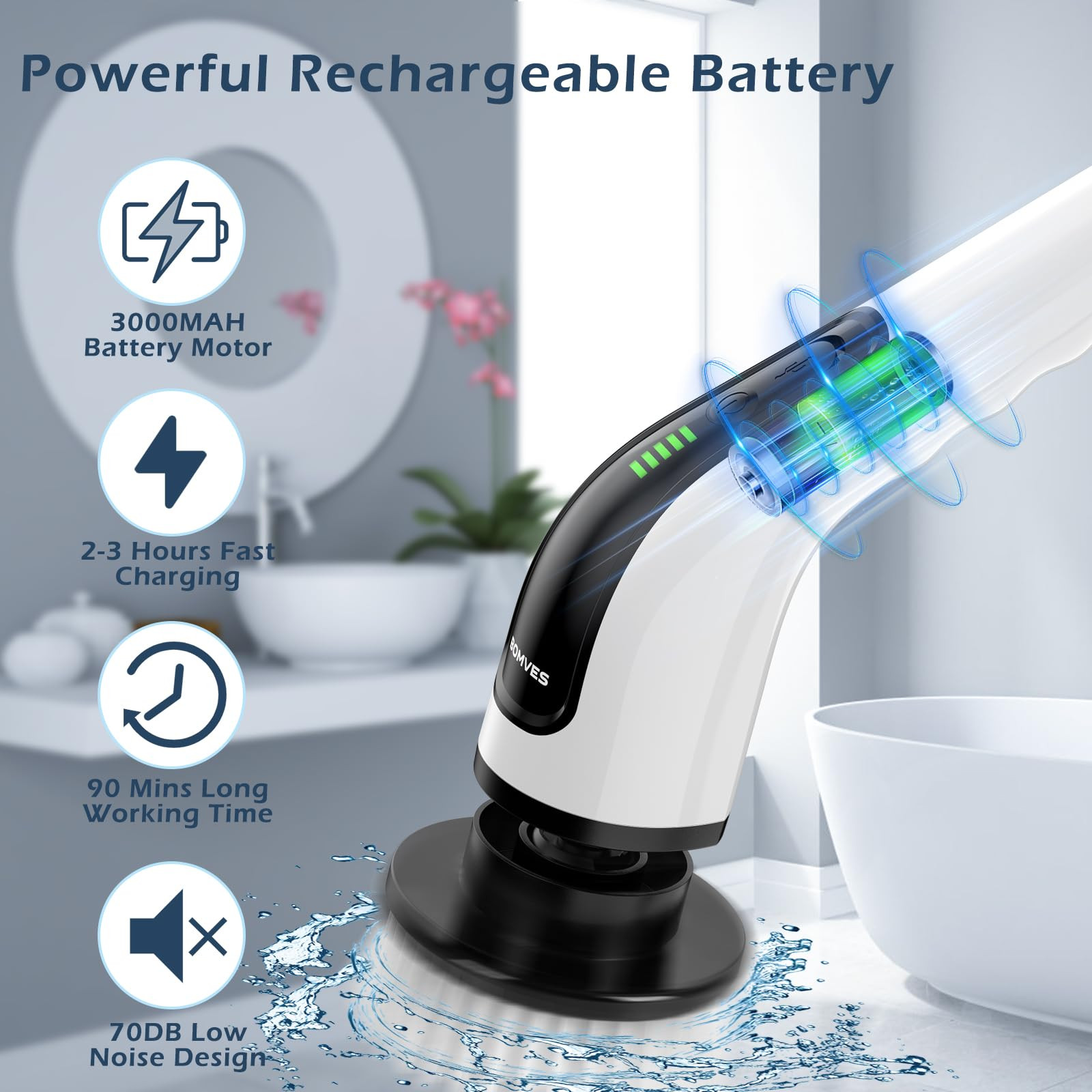 Electric Spin Scrubber, Cordless Cleaning Brush Scrubber for Home, 8 Replaceable Brush Heads-90Mi... | Amazon (US)