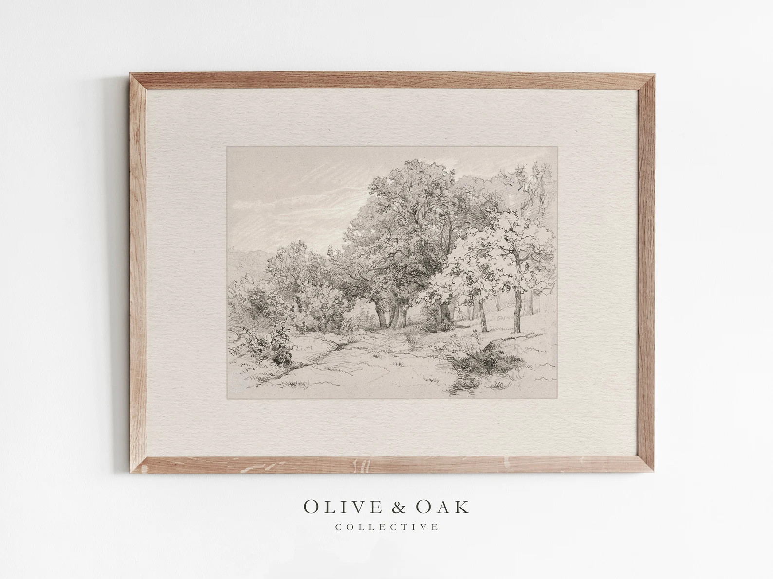 Vintage Landscape Sketch / Cottage Decor Wall Art / Farmhouse Art Prints / Antique Landscape Draw... | Etsy (US)