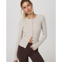 Vuori Long Sleeve Pose Twin Cardigan | Ecru Heather | XXS | Vuori Clothing (US & Canada)