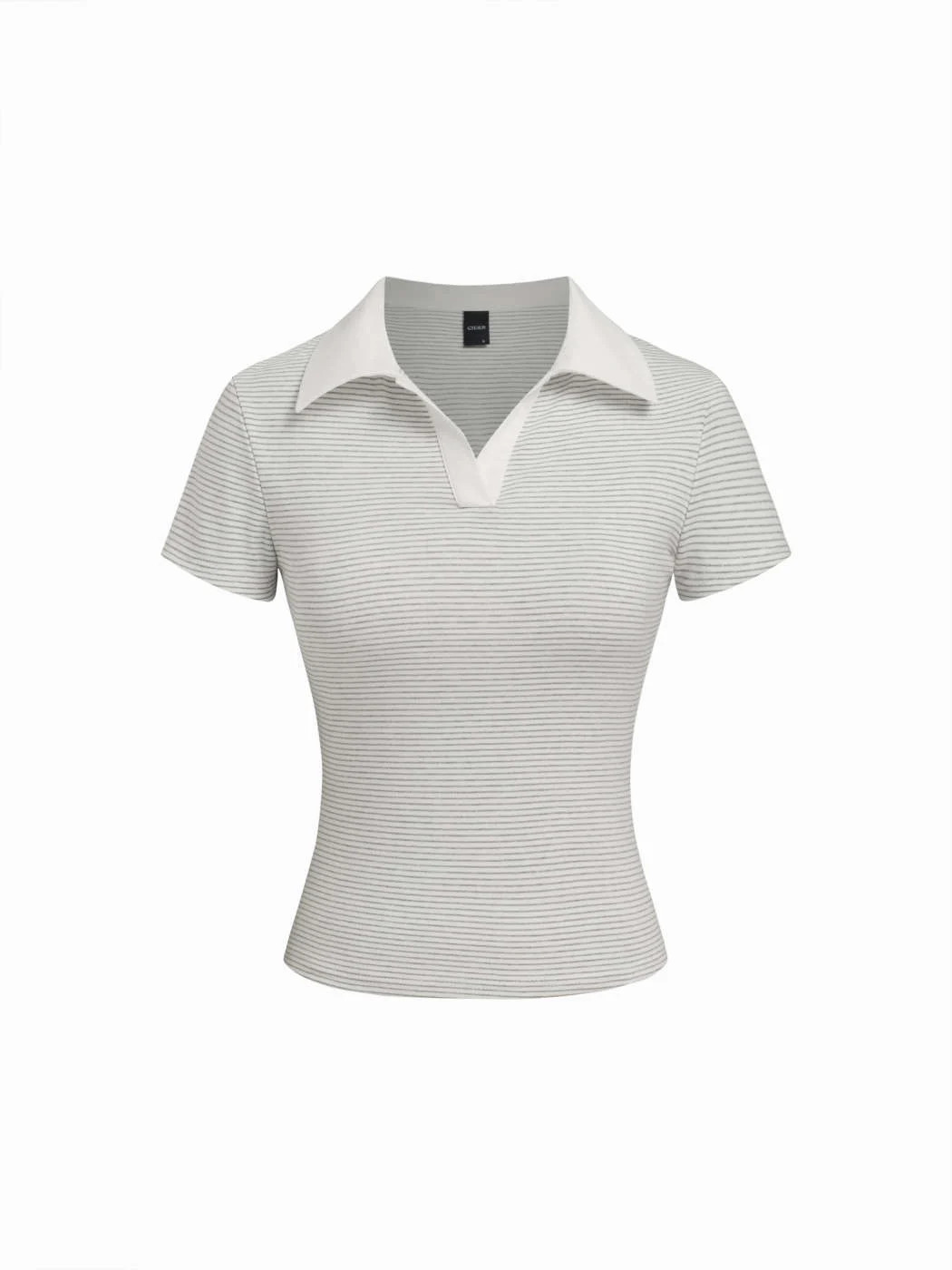 Cotton-blend Polo Neck Stripe Tee | Cider