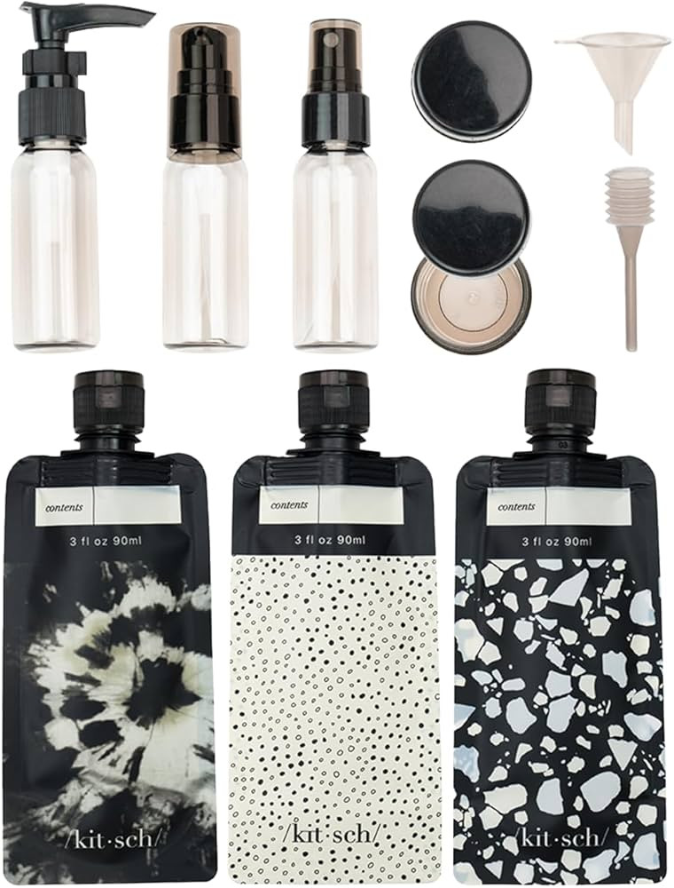 Kitsch Travel Bottles for Toiletries - TSA Approved, Refillable, Leak-Proof Travel Size Container... | Amazon (US)