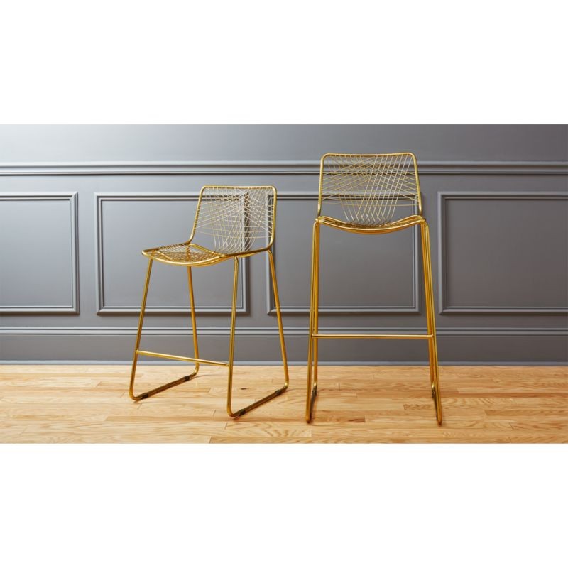 Alpha Brass Bar Stools | CB2 | CB2
