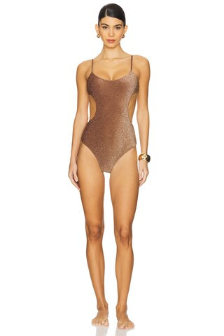Kalani Full Piece Swimsuit in Sepia | Revolve Clothing (Global)