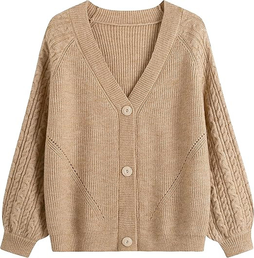 GABERLY Button Down Thickened Sweaters V Neck Open Front Loose Oversized Cardigans Knit Outwear f... | Amazon (US)