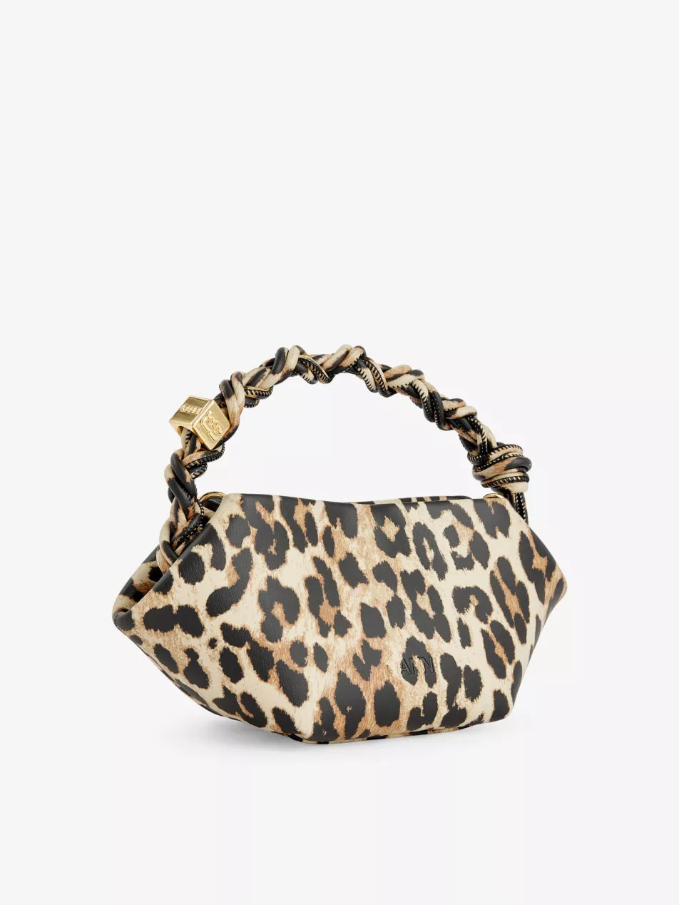 Bou mini leopard-print recycled-leather top-handle bag | Selfridges