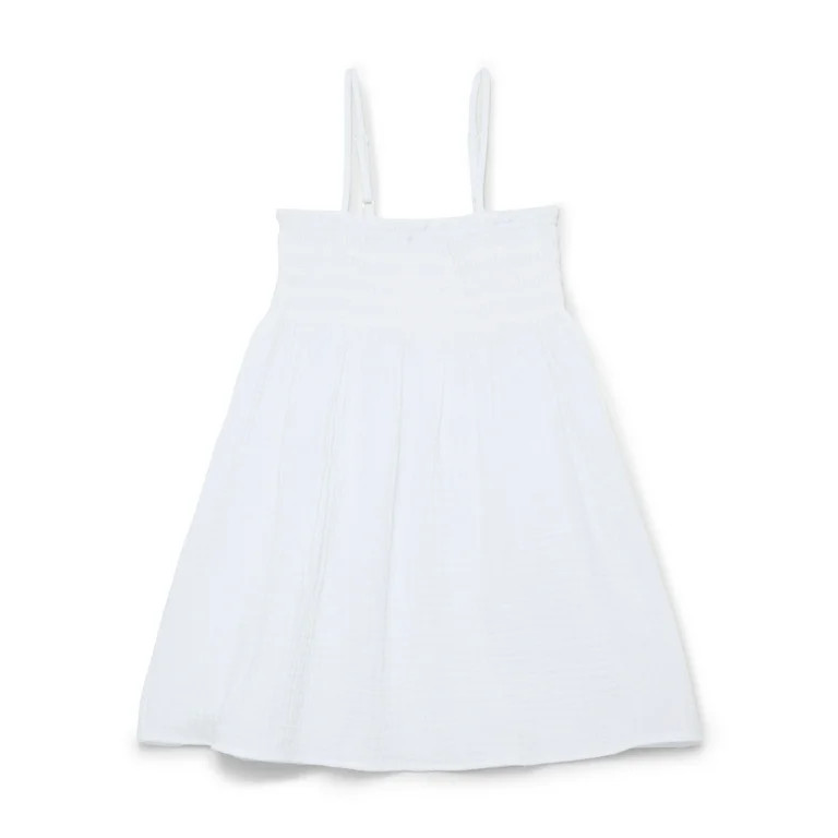 Wonder Nation Girls Smocked Spaghetti Strap Mini Dress Coverup, Sizes 4-18 | Walmart (US)
