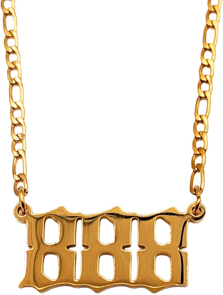 Bruha Angel Number Necklace 111-999 - Stainless Steel Waterproof Tarnish Proof Pendant for Women ... | Amazon (US)