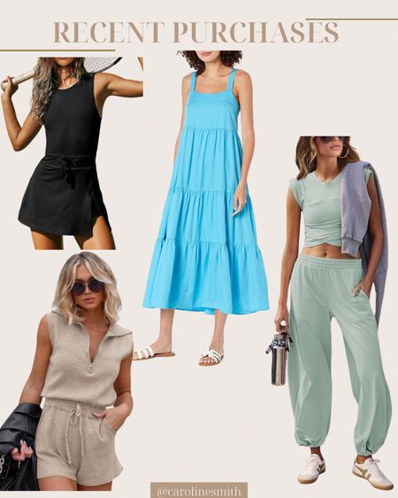 Recent Amazon purchases

Maxi dress, matching set, romper, summer style 

#LTKfindsunder50 #LTKSeasonal #LTKtravel