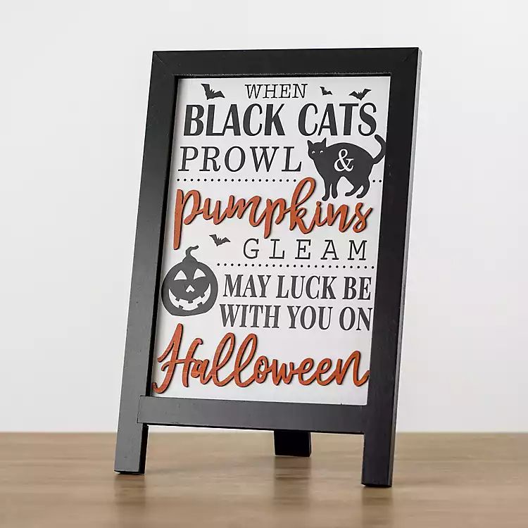 New! When Black Cats Prowl Easel Sign | Kirkland's Home