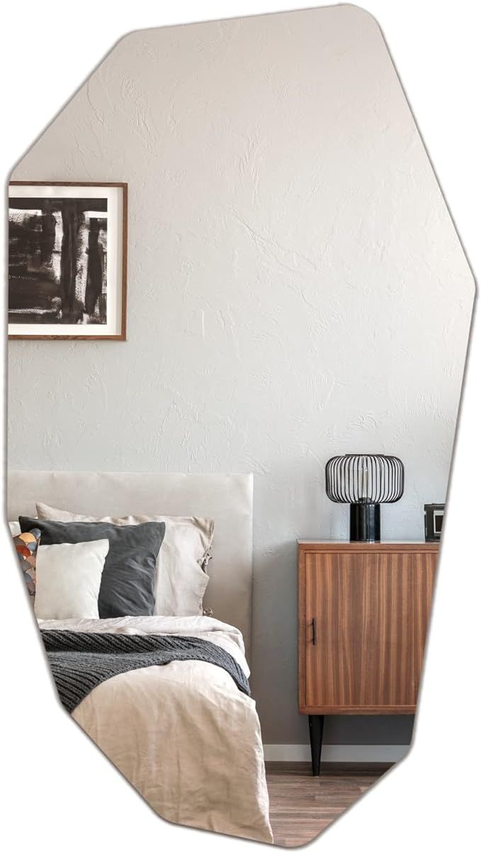 Asymmetrical Wall Mirror for Living Room Bathroom Entryway, Body Mirror for Wall, Modern Decorati... | Amazon (US)