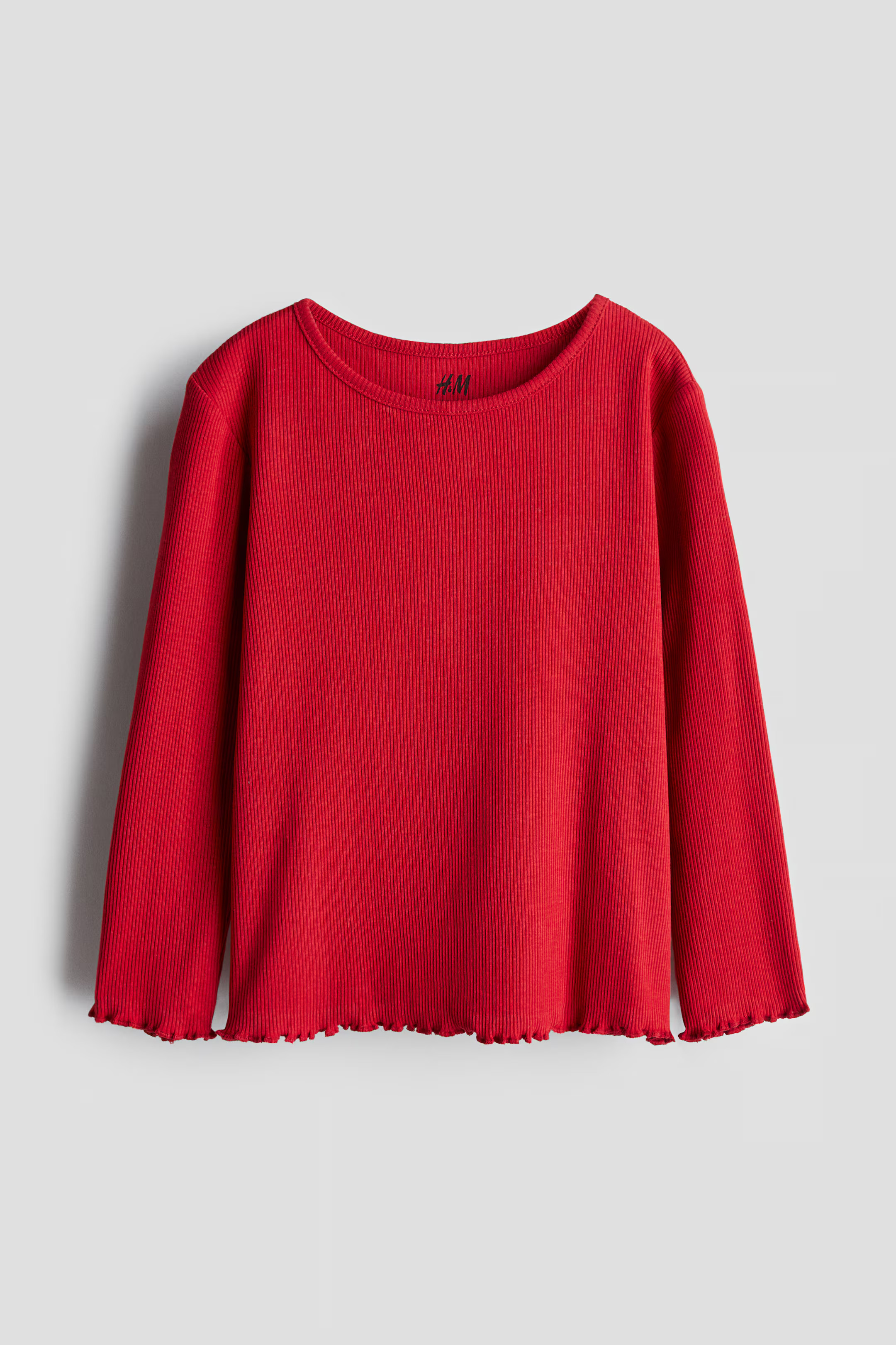 Long-sleeved Jersey Top - Light beige/hearts - Kids | H&M US | H&M (US + CA)