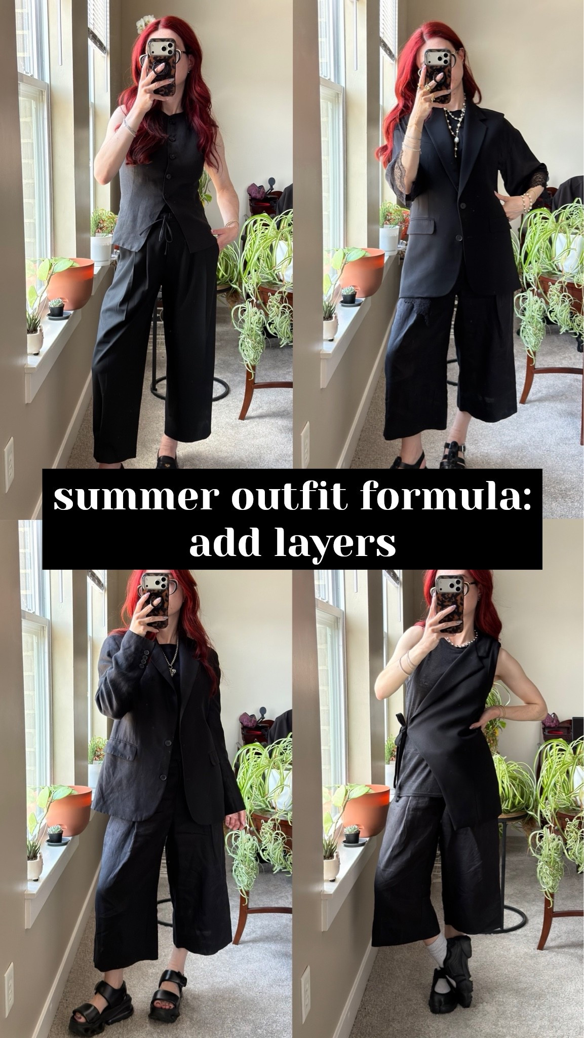 summer outfit formula - add layers!

all black style, all black office outfit, work style, aritzia style, aritzia outfits, corporate goth, alternative style, corporate style, all black outfit, summer outfits, summer outfits 2026, layering, formulas, aritzia goth

#LTKootd #LTKSeasonal #LTKWorkwear