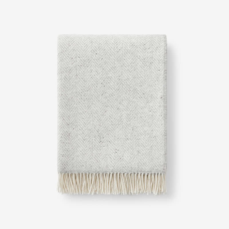 Herringbone Throw Blanket - Light Gray, Wool | The Company Store | The Company Store