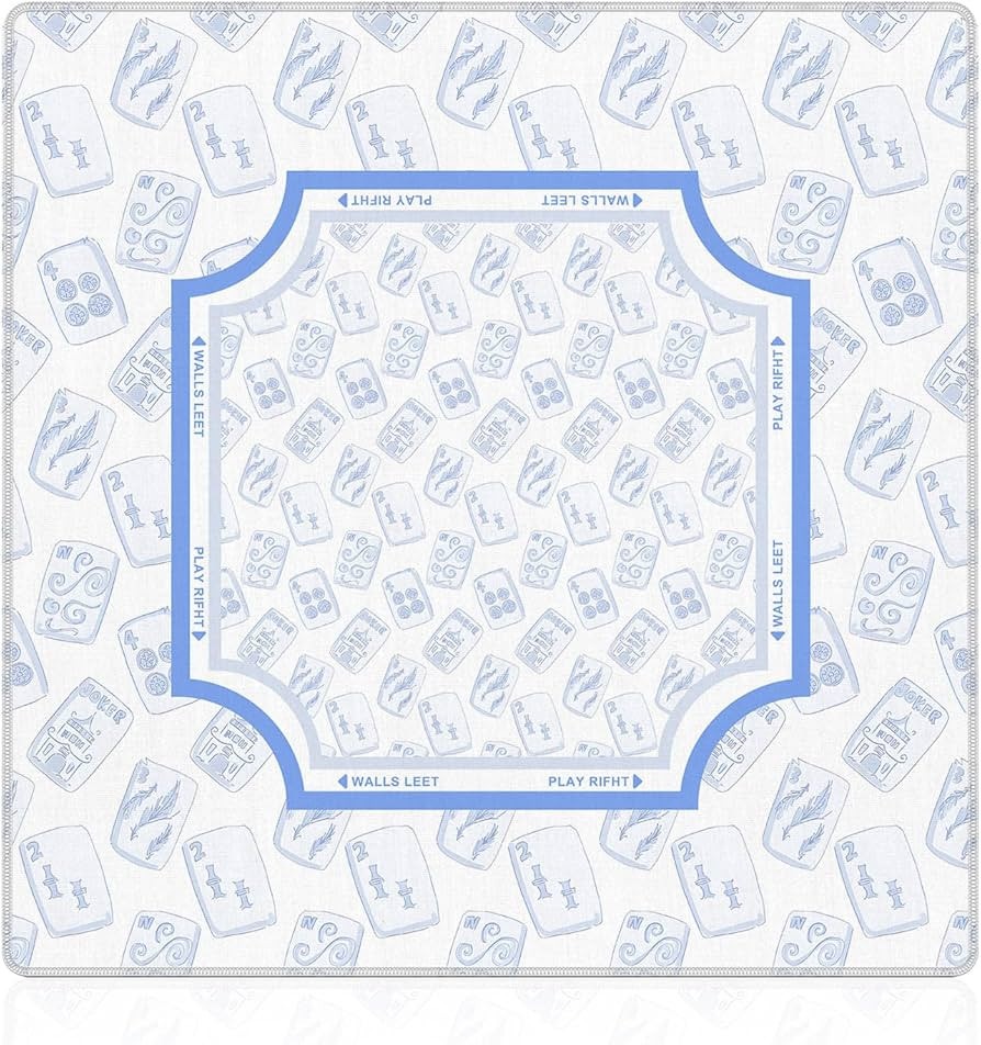 NATSUNO Blue and White Chinoiserie Mahjong Mat (31.5″x31.5″), Traditional Blue Oriental Chine... | Amazon (US)