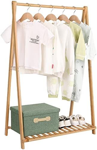 Jotsport Small Clothes Rack Kids Dress Up Storage for Playroom, Toddlers Bedroom, Bamboo Child Garme | Amazon (US)