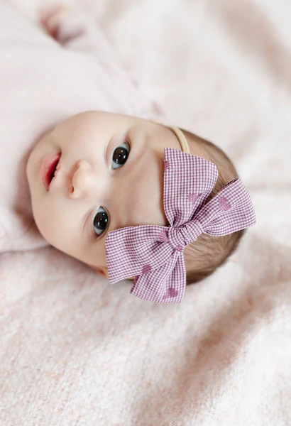 Plum Valentine Check Poppy | Little Poppy Co