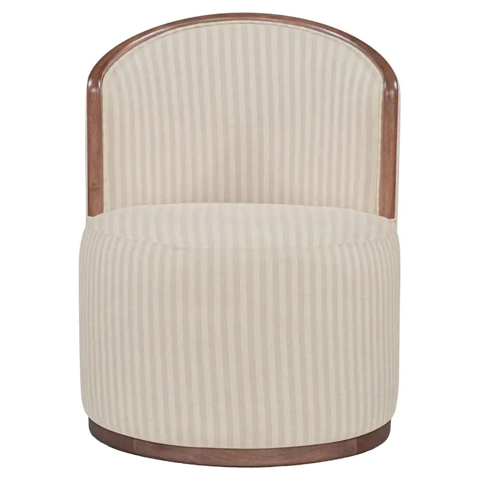 Callowen Modern Classic Beige Striped Swivel Dining Chair | Kathy Kuo Home