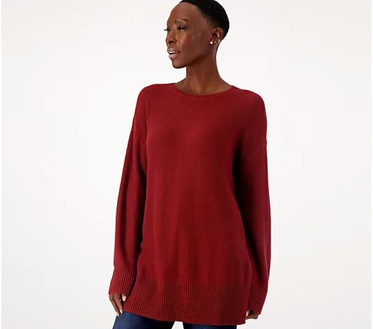 Girl With Curves Petite Sweater Tunic - QVC.com | QVC