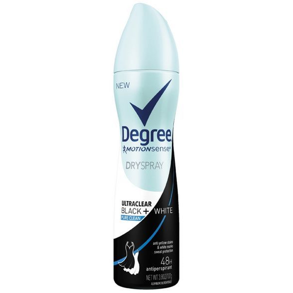 Degree Ultra Clear Black + White Pure Clean Antiperspirant & Deodorant Dry Spray - 3.8oz | Target