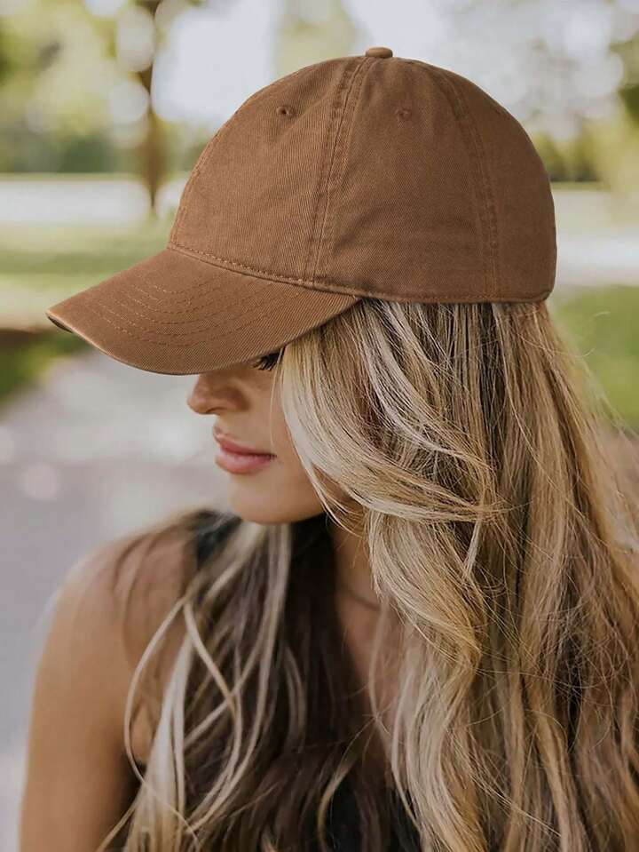 Women's Solid Color Vintage Distressed Baseball Cap Casual | SHEIN