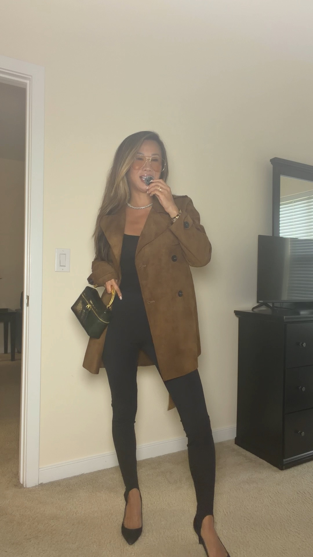 Zara trench Ultrasuede and stirrup leggings size small

#LTKgrwm #LTKootd