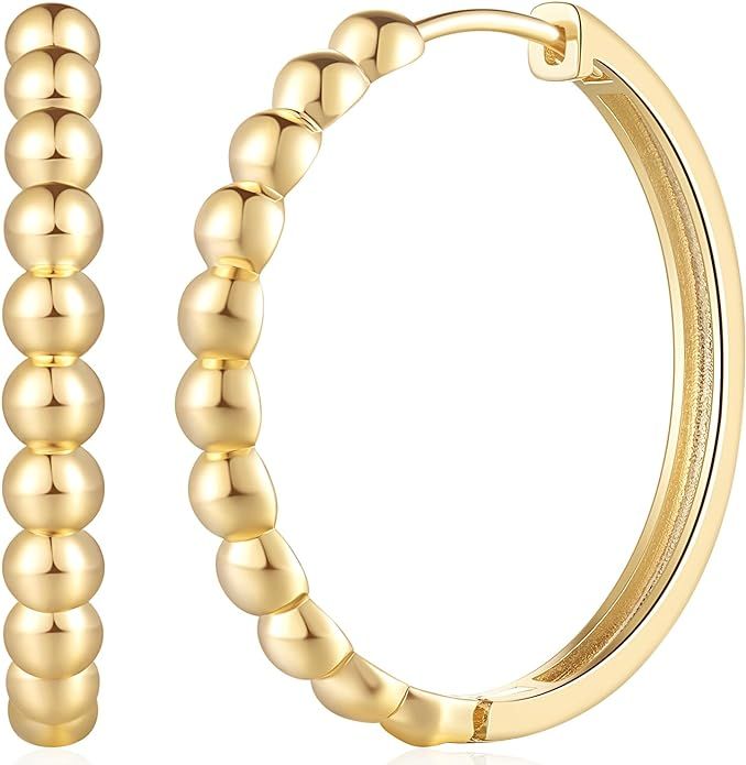 14K Gold Hoop Earrings for Women 14K Gold Earrings for Women Earrings Gold Huggie Hoop Earrings F... | Amazon (US)