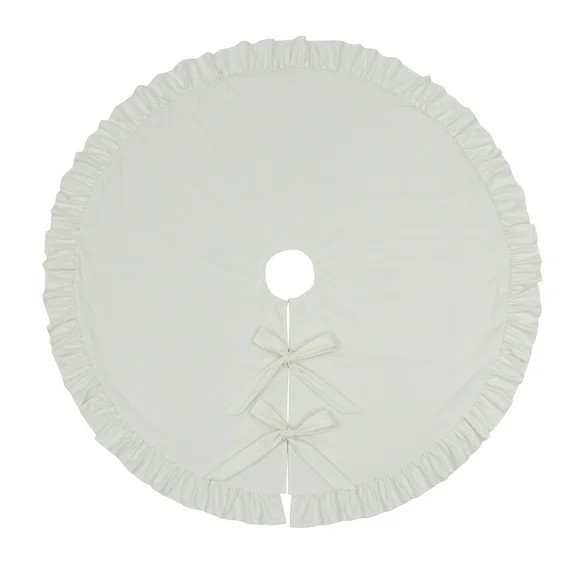 My Texas House Ruffle Ivory Velvet Christmas Tree Skirt, 52" - Walmart.com | Walmart (US)