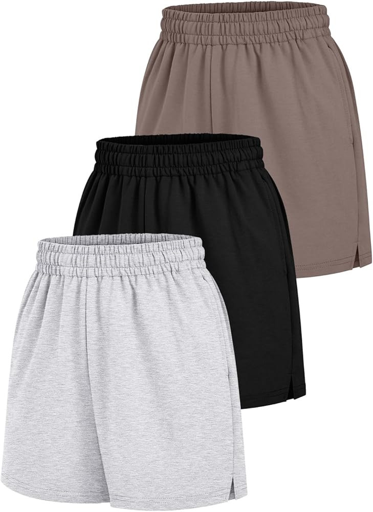 AUTOMET Women's Shorts Casual Summer Drawstring Comfy Elastic High Waist Running Shorts with Pock... | Amazon (US)