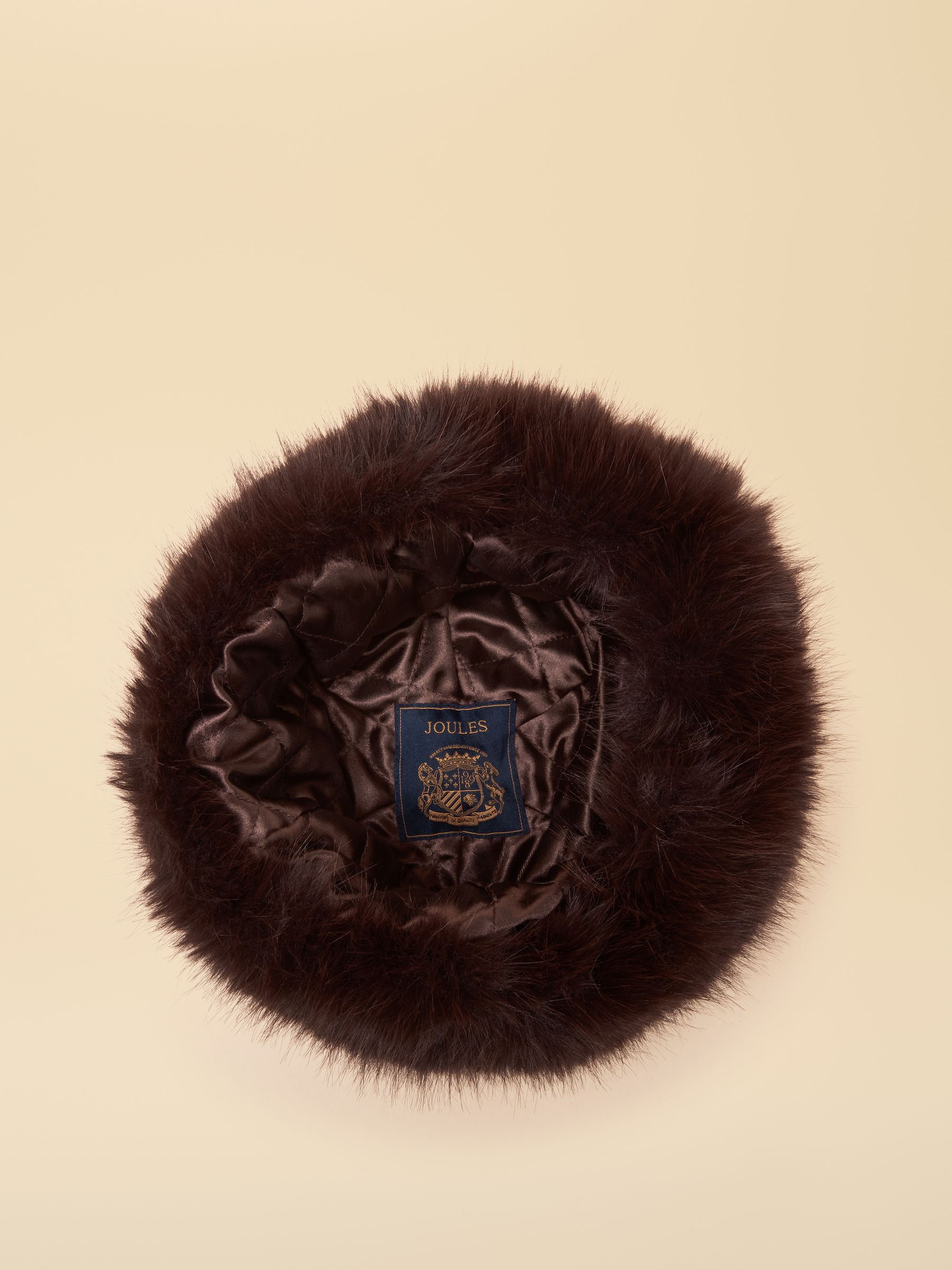 Aspen Chocolate Brown Faux Fur Hat | Joules | Joules