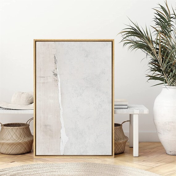 SIGNWIN Framed Canvas Wall Art Gray Tan Watercolor Pastel Color Field Abstract Print Modern Art M... | Etsy (US)