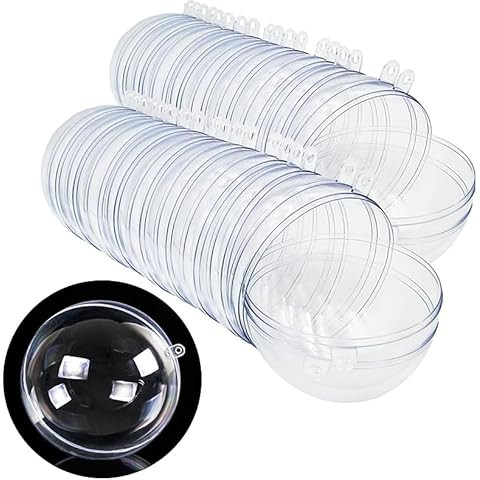 Jishi 10pk Clear Plastic Christmas Ornaments for Crafts Fillable DIY Christmas Ornaments Balls 60... | Amazon (US)