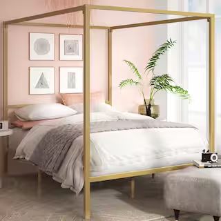 Zinus Patricia Gold Metal Twin Canopy Platform Bed Frame CPBFG-T - The Home Depot | The Home Depot