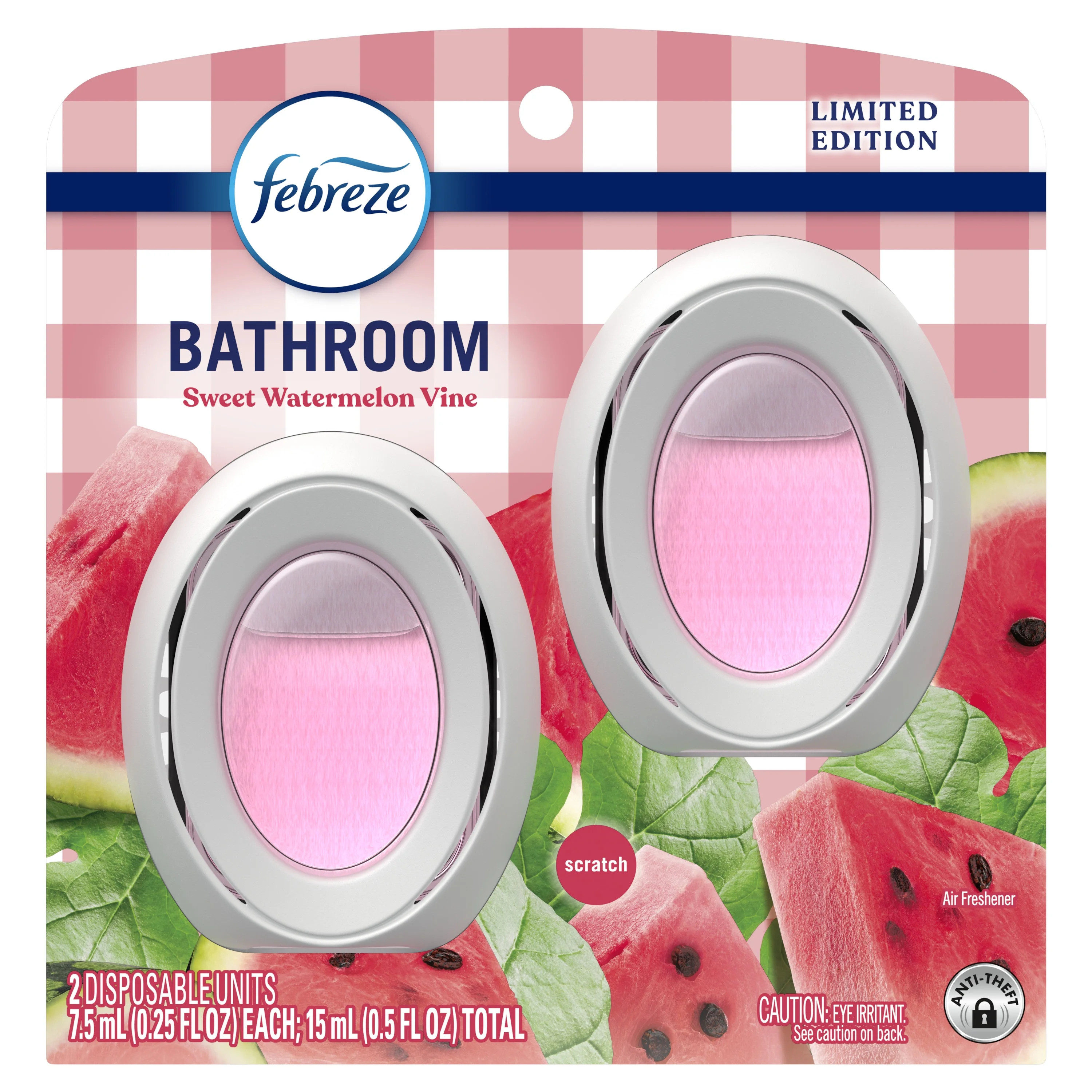 Febreze Bathroom Air Freshener, Small Spaces Odor-Fighting, Watermelon, 2 Count | Walmart (US)