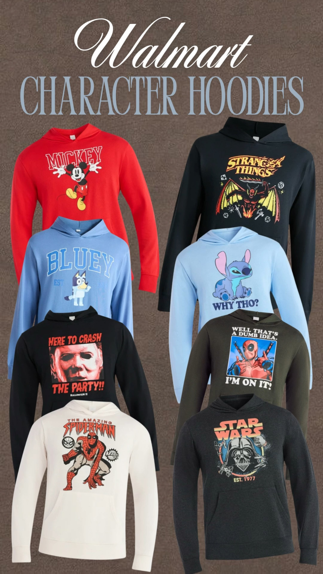 Great gift idea for the holidays! 

Character hoodies, fall outfit, fall style, fall fashion, Christmas gifts,
Gifts for him, winter outfit, winter style, winter fashion 

#LTKSeasonal #LTKFindsUnder50 #LTKGiftGuide