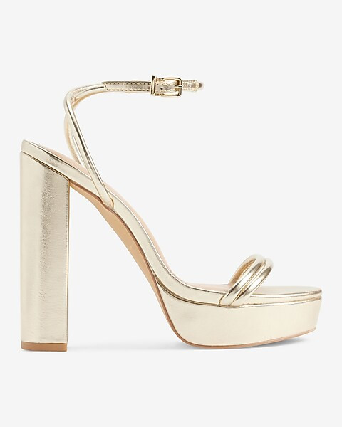 Round Strap Platform Heeled Sandals | Express