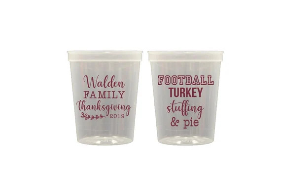 Family Thanksgiving cups, Football turkey stuffing cups, Turkey time cups, Personalized thanksgiv... | Etsy (US)