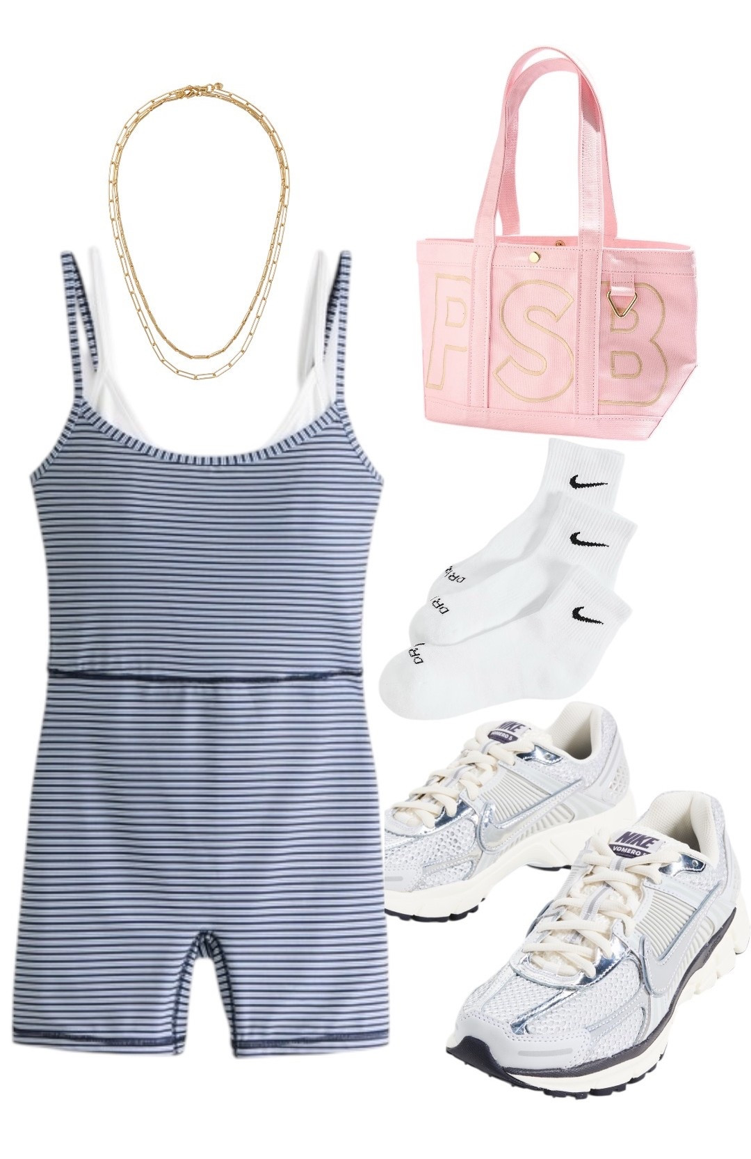 workout ootd  @abercrombie 
@Nike US @Roxanne Assoulin @Shopbop 


Bauble Bar Custom Alpha Tote - Soft Pink. perfect personalized gift

 The Chain Reaction Necklace Duo
A&F YPB Double-Layered Onesie

Nike Zoom Vomero 5 Sneakers

Abercrombie & Fitch

pilates, yoga, gym, running, walking, layered bra, athleisure, airport outfit, travel outfit 

workout, activewear, pickleball outfit, tennis outfit, runnings shorts, matching set #LTKFindsUnder100 

#LTKActive #LTKfitnessgoals #LTKootd