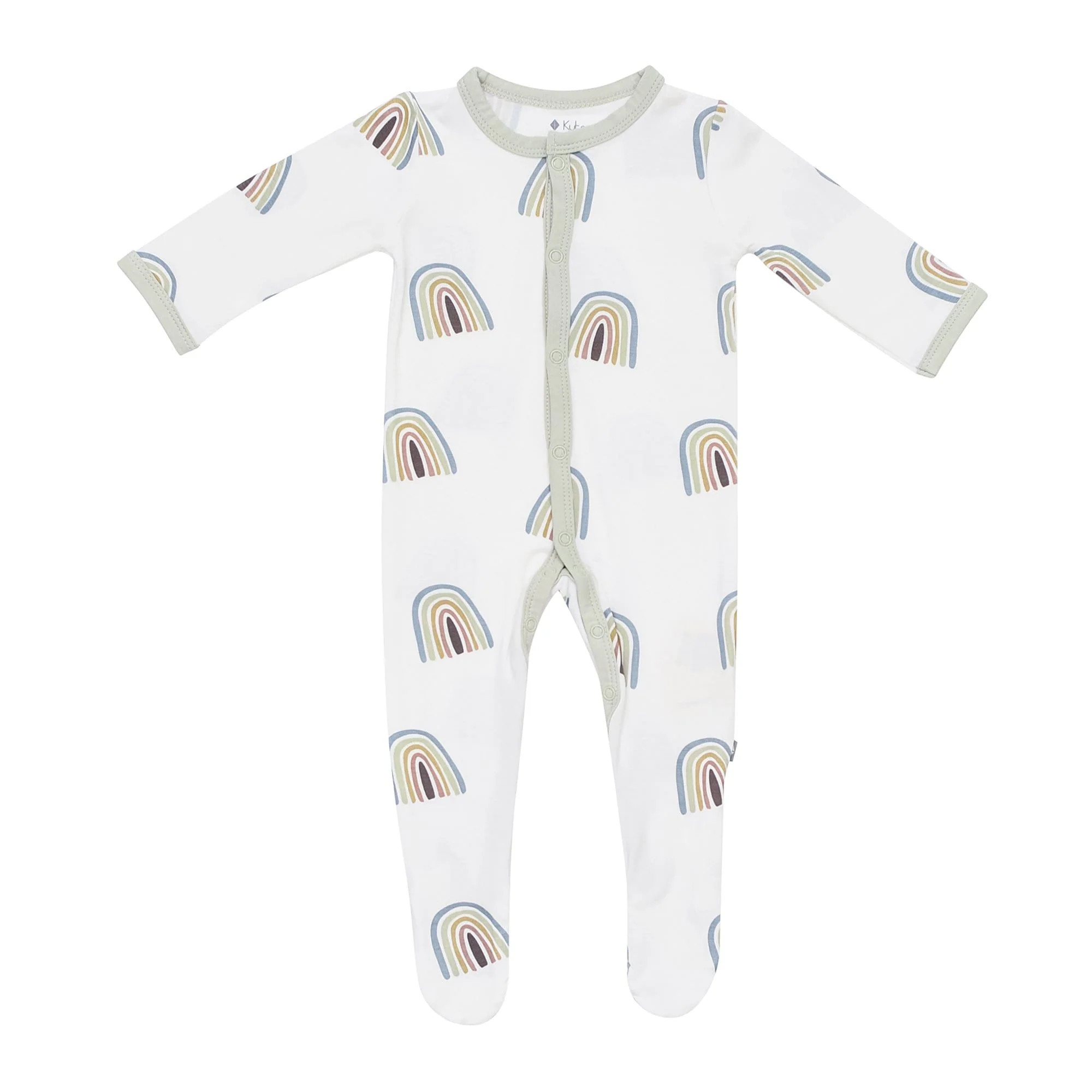Printed Footie in Aloe Rainbow | Kyte BABY