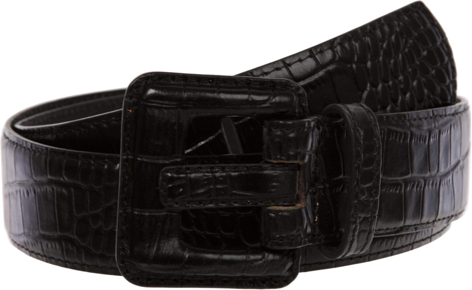 OnlineBelts Women Faux Embossed Alligator Full Grain Leather Square Belt | Amazon (US)