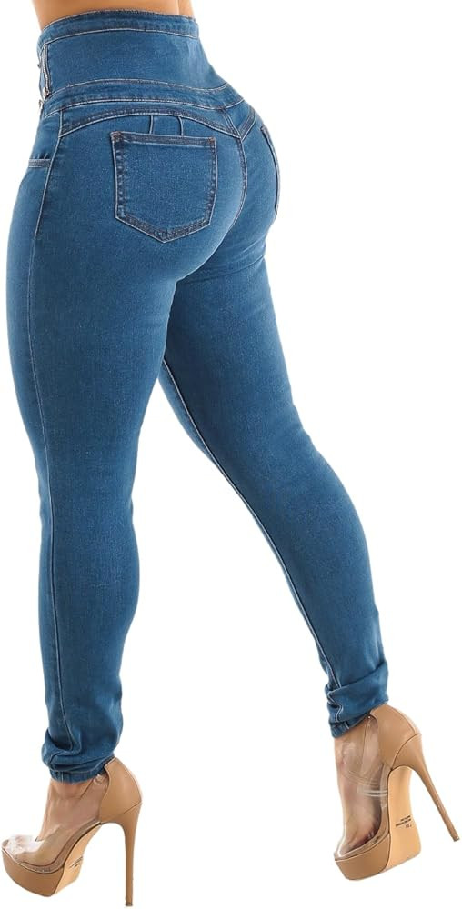 Moda Xpress High Waisted Butt Lifting Jeans for Women - Colombian Design Jeans Levanta Cola | Amazon (US)