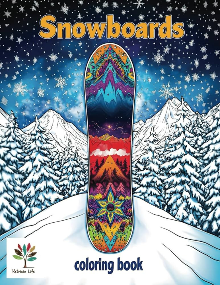 Snowboards coloring book: 40 Epic Snowboard Designs: A Stress-Relief Adult Coloring Book for Wint... | Amazon (US)