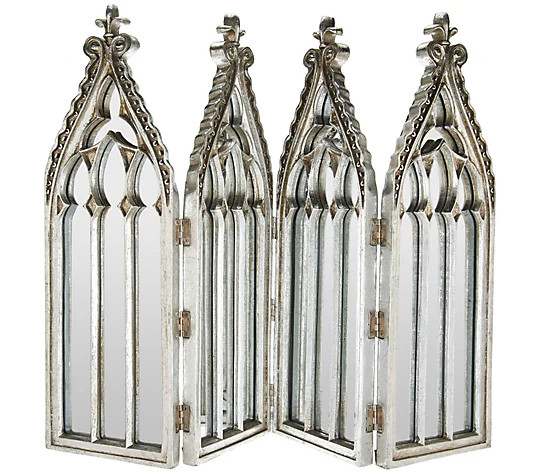 Antiqued Cathedral 4-Panel Mirror by Valerie - QVC.com | QVC