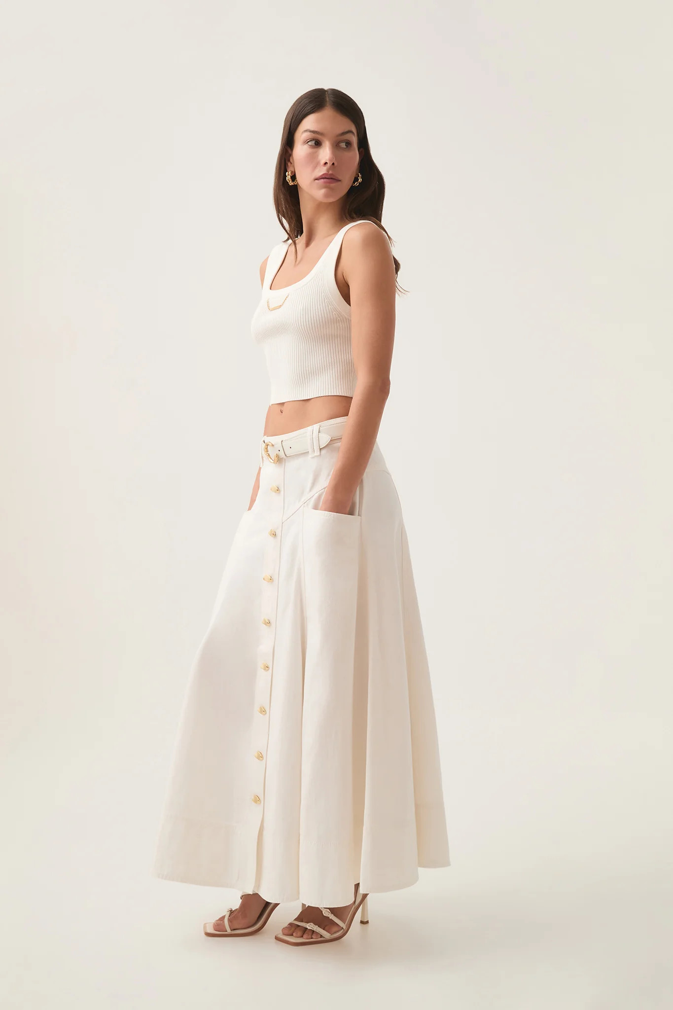 Ren Denim Midi Skirt | aje. (New Zealand)
