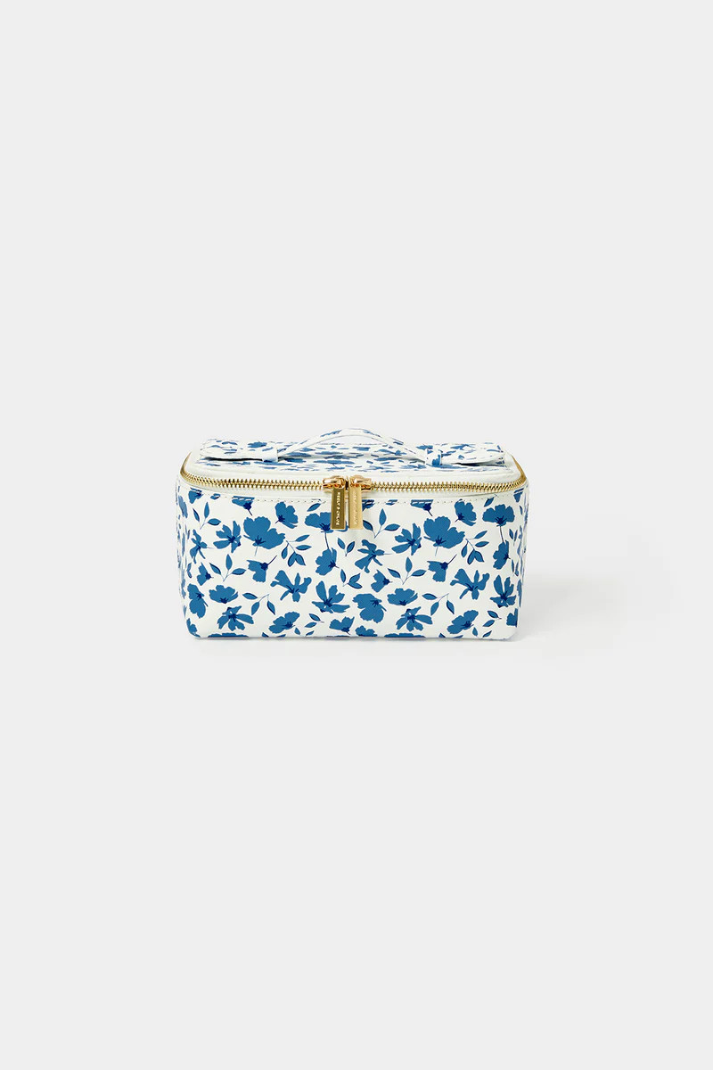 Neely & Chloe Small Vanity Case-Nantucket Blue Floral | Cartolina