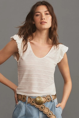 By Anthropologie Pom Pom Bubble-Sleeve Tank | Anthropologie (US)