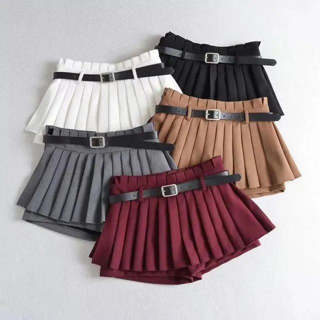 Asiris - Low Rise Plain Mini Pleated Skirt | YesStyle.com