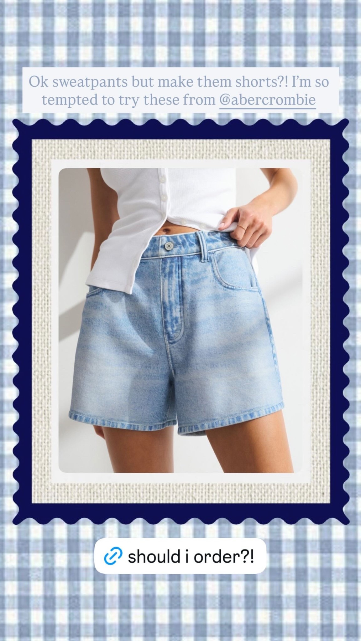 Ok wait… sweatpant jeans walked so sweatpant shorts could RUN. These are giving comfy denim shorts for moms who are over stiff jean shorts all summer long. Linking these Abercrombie shorts plus a few other elevated casual summer finds I’m loving lately. ☀️💙

#abercrombiestyle #denimshorts #summerstyle #casualsummeroutfits #momstyle #comfystyle #everydayoutfitideas #abercrombiefinds #summerfashion #easyoutfits #busy momstyle #elevatedcasual #weekendstyle #shortsseason

#LTKxAbercrombie #LTKootd #LTKmomlife
